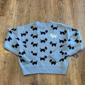 New! Stranger Things Blue Scottie Dog Sweater - Erica Netflix No Boundaries, Med